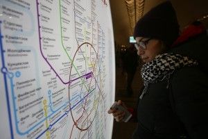 Тестирование новой системы навигации в метро на станции "Кузнецкий мост"
