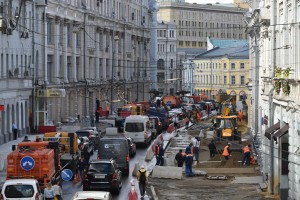 23  Июля 2015 Мэр Москвы Сергей Собянин осмотрел ход реконструкции ул. Мясницкой