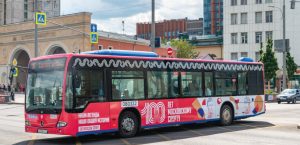 Посвященный Московскому спорту автобус запустили по маршруту «Б». Фото: Telegram-канал Дептранса