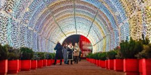 Одним из мест установки световых тоннелей стала площадь Мясницкие Ворота. Фото: пресс-служба комплекса городского хозяйства Москвы